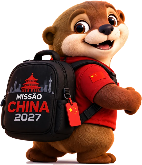 Otti com a mochila da Missão China 2027